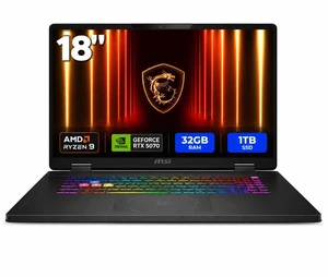 MSI CROSSHAIR A18 Gaming Laptop - 18.0" 240 Hz - AMD Ryzen 9 8940HX - GeForce RTX 5070 Laptop GPU - 32GB DDR5 Memory DDR5 5600 - 1TB SSD - Windows 11 Home (Crosshair A18 HX A8WGKG) MSI CROSSHAIR A18 Gaming Laptop - 18.0" 240 Hz - AMD Ryzen 9 8940HX - GeForce RTX 5070 Laptop GPU - 32GB DDR5 Memory DDR5 5600 - 1TB SSD - Windows 11 Home (Crosshair A18 HX A8WGKG)