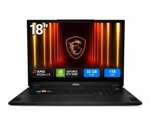 MSI Stealth A18 AI+ A3HWIG-019US 18" Copilot+ PC Gaming Notebook - AMD Ryzen AI 9 365 (2 GHz) - 32 GB - 1 TB SSD - Windows 11 Home - NVIDIA GeForce RTX 5080 16 GB - Webcam - Wi-Fi 7 (STEALTHA18AI3019) MSI Stealth A18 AI+ A3HWIG-019US 18" Copilot+ PC Gaming Notebook - AMD Ryzen AI 9 365 (2 GHz) - 32 GB - 1 TB SSD - Windows 11 Home - NVIDIA GeForce RTX 5080 16 GB - Webcam - Wi-Fi 7 (STEALTHA18AI3019)