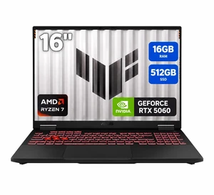ASUS TUF Gaming - 16.0" WUXGA 144 Hz - AMD Ryzen 7 260 - GeForce RTX 5060 Laptop GPU - 16GB Memory DDR5 5600 - 512GB PCIe SSD - Windows 11 Home (FA608UMI-NB73) ASUS TUF Gaming - 16.0" WUXGA 144 Hz - AMD Ryzen 7 260 - GeForce RTX 5060 Laptop GPU - 16GB Memory DDR5 5600 - 512GB PCIe SSD - Windows 11 Home (FA608UMI-NB73)
