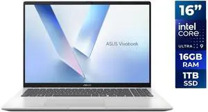ASUS VivoBook 16.0" Intel Core Ultra 9 285H 16GB DDR5 Memory DDR5 5600 1TB PCIe SSD Windows 11 Home F1607CA-NS96 ASUS VivoBook 16.0" Intel Core Ultra 9 285H 16GB DDR5 Memory DDR5 5600 1TB PCIe SSD Windows 11 Home F1607CA-NS96