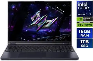 Acer - 16.0" GeForce RTX 5070 Laptop GPU - Intel Core Ultra 7 255HX - 16GB (2 x 8GB) Memory - 1 TB PCIe SSD - Windows 11 Home Gaming Laptop - 240 Hz IPS (PHN16-73-7166 )
