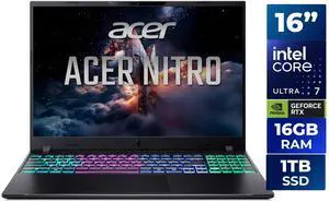 Acer Nitro V 16S AI - 16.0" WUXGA 180 Hz - Intel Core Ultra 7 355 - GeForce RTX 5070 Laptop GPU - 16GB Memory DDR5 6400 - 1TB NVMe SSD - Windows 11 Home (NH.U4KAA.001 ) Acer Nitro V 16S AI - 16.0" WUXGA 180 Hz - Intel Core Ultra 7 355 - GeForce RTX 5070 Laptop GPU - 16GB Memory DDR5 6400 - 1TB NVMe SSD - Windows 11 Home (NH.U4KAA.001 )