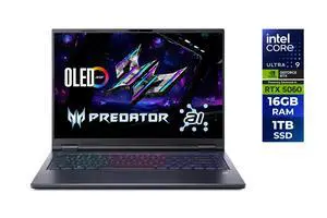 Acer Predator Helios Neo 14 AI Gaming, Intel Core Ultra 9 processor 285H, NVIDIA GeForce RTX 5060 Laptop GPU, 14.5" WQXGA+ OLED 120Hz, 16GB LPDDR5X, 1TB PCIe Gen 4 SSD, Wi-Fi 6E, Windows 11 Home Acer Predator Helios Neo 14 AI Gaming, Intel Core Ultra 9 processor 285H, NVIDIA GeForce RTX 5060 Laptop GPU, 14.5" WQXGA+ OLED 120Hz, 16GB LPDDR5X, 1TB PCIe Gen 4 SSD, Wi-Fi 6E, Windows 11 Home