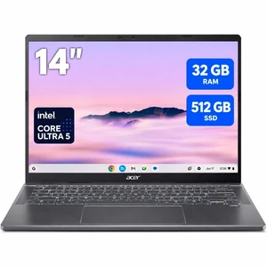 Acer Chromebook Plus 714 CBE794-1-59VB 14" Chromebook - Intel Core Ultra 5 115U - 32 GB - 512 GB PCI Express NVMe 4.0 SSD - ChromeOS - Webcam - Wi-Fi 7 - NX.JM5AA.004 Acer Chromebook Plus 714 CBE794-1-59VB 14" Chromebook - Intel Core Ultra 5 115U - 32 GB - 512 GB PCI Express NVMe 4.0 SSD - ChromeOS - Webcam - Wi-Fi 7 - NX.JM5AA.004