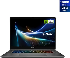 MSI Prestige N16 Flip AI+ 16" Tandem UHD+ OLED Touch Ultra Thin 2-in-1 Laptop NVIDIA RTX Spark N1X with 6144-core GPU and 20-core CPU, 128 GB unified memory LPDDR5X 2TB NVMe SSD Win 11 PRO MSI Prestige N16 Flip AI+ 16" Tandem UHD+ OLED Touch Ultra Thin 2-in-1 Laptop NVIDIA RTX Spark N1X with 6144-core GPU and 20-core CPU, 128 GB unified memory LPDDR5X 2TB NVMe SSD Win 11 PRO