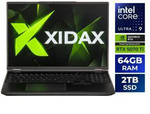 XIDAX 16" GeForce RTX 5070Ti Laptop GPU - Intel Core Ultra 9 275HX - 64GB Memory - 2TB NVMe SSD - Wi-Fi 7 BE200 - Windows 11 Home Advanced Gaming Laptop - QHD+ 300Hz Mini LED