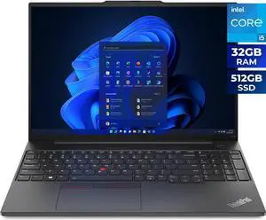 Lenovo ThinkPad E16 Gen 1 16.0" Touch Screen Intel Core i5-1335U 16GB Memory 512 GB SSD Windows 11 Pro 21JN0040US