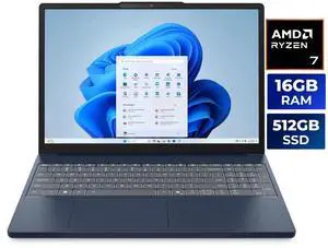 Lenovo IdeaPad Slim 3 15.3" AMD Ryzen 7 8840HS Laptop 16GB Memory 512 GB SSD AMD Radeon 780M Windows 11 Home 83KA003DUS