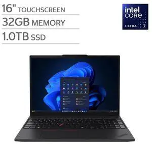 Lenovo ThinkPad T16 G4 Laptop Intel Core Ultra 7 255U 32GB Memory 1TB NVMe SSD 16.0" Touchscreen Windows 11 Pro (21QFS1JG00) Lenovo ThinkPad T16 G4 Laptop Intel Core Ultra 7 255U 32GB Memory 1TB NVMe SSD 16.0" Touchscreen Windows 11 Pro (21QFS1JG00)