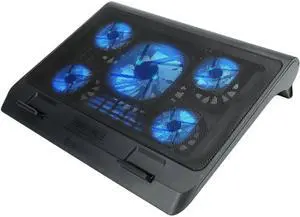 ENHANCE GX-C1 Laptop Cooling Stand (15.75” x 12.75”) with 5 LED Fans & Dual USB Ports for Data Pass Through