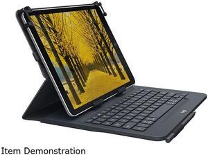 Logitech Black Universal Folio with Integrated Keyboard for 9-10 inch Tablets-BLACK-US-BT-CAN-AMR/AP Model 920-008334