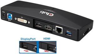 Club3D Black CSV-3103D DOCK STATION. USB 3.0 DOCKING STATION 4K +DVI
