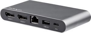 StarTech.com DK30C2DAGPD USB-C Multiport Adapter - Dual-Monitor - Windows - USB-C to Dual 4K DisplayPort Adapter - 2x USB-A Ports - 100W PD 3.0 - GbE