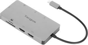 Targus USB-C Dual HDMI 4K Docking Station with 100W PD Pass-Thru - for Notebook/Monitor - Silver - DOCK423TT
