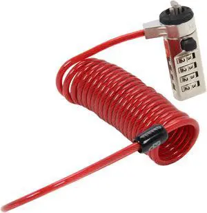Kensington Portable Combination Laptop Lock (Red Cable) K64671US