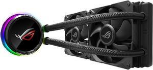 ASUS ROG Ryuo 240 RGB AIO Liquid CPU Cooler 240mm Radiator (Dual 120mm 4-pin PWM Fans) with LIVEDASH OLED Panel and FanXpert Controls, 90RC0040-M0AAY0 LGA 1700 Compatible