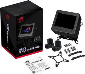 ASUS ROG RYUJIN III WB CPU Water Block - Intel LGA 1700, 1200, 115X - AMD Socket AM4, AM5 - Asetek Copper Cold Plate - Black - 178 Micro-Cooling Fins - 3.5 Inch Full Color LCD Display