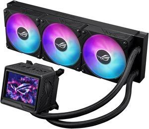 ASUS ROG RYUYJIN III 360 ARGB EXTREME all-in-one AIO CPU liquid cooler, AMD Ryzen 9000 & Intel® Core™ Ultra Ready, Asetek Gen8 V2 pump; high airflow & static pressure magnetic fans; customizable 3.5"