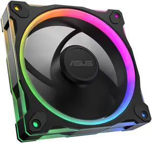 ASUS Prime MR120 ARGB fan black single pack, 28mm extra-thick frame, quiet, high-performance cooling with PWM control, 20 ARGB LEDs with dual-sided frame lighting, Aura Sync compatibility ASUS Prime MR120 ARGB fan black single pack, 28mm extra-thick frame, quiet, high-performance cooling with PWM control, 20 ARGB LEDs with dual-sided frame lighting, Aura Sync compatibility