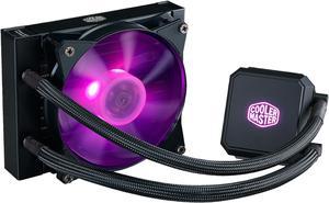 Cooler Master MasterLiquid LC120E RGB AIO CPU Liquid Cooler, Sleeved FEP Tubing, 120mm Air Balance fans , RGB Software compatible, Dual Dissipation Technology