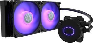 CoolerMaster MasterLiquid ML240L RGB V2, Close-Loop AIO CPU Liquid Cooler, Dual SickleFlow 120mm, RGB Lighting, 3rd Gen Dual Chamber Pump for AMD Ryzen/Intel LGA1200/1151 LGA 1700 Compatible