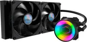 MasterLiquid ML280 Mirror ARGB Close-Loop AIO CPU Liquid Cooler, Mirror ARGB Pump, 280 Radiator, Dual SickleFlow 140mm, 3rd Gen Dual Chamber Pump for AMD Ryzen/Intel 1200, 1151, LGA 1700 Compatible