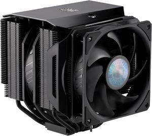 Cooler Master MasterAir MA624 Stealth CPU Air Cooler, 6 Heat Pipes, Nickel Plated Base, Dual Tower Aluminum Black Fins, Dual SickleFlow 140mm Fans for AMD Ryzen/Intel 1200/1151 LGA 1700 Compatible