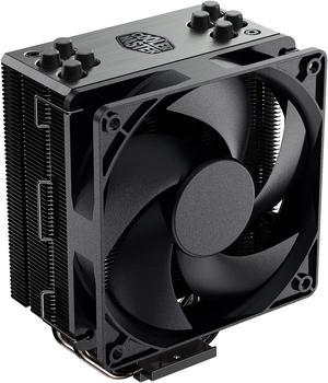 Cooler Master Hyper 212 Black Edition CPU Air Cooler Silencio FP120 Fan Anodized GunMetal Black Brushed Nickel Fins 4 Copper Direct Contact Heat Pipes for AMD RyzenIntel LGA170012001151