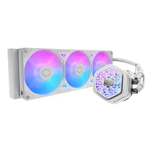 Cooler Master Atmos II 360 White VRM Fan FreeForm 2.0  AIO CPU Liquid Cooler, VRM Fan, Dual Chamber Pump, 400mm Tubing, SickleFlow Edge 360 ARGB PWM, R9|Ultra 9, AMD Ryzen AM5, Intel LGA 1851 Platform