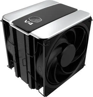 Cooler Master V4 Alpha 3DHP Black CPU Air Cooler, Alpha 3DHP Heat Pipe Technology, Dual Mobius 120 PWM Fans, Quiet Operation, Easy Install, AMD Ryzen 9 AM5|4, Intel Ultra 9 LGA 1851|1700