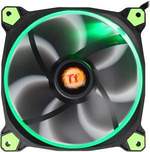 Thermaltake Riing 14 Series High Static Pressure 140mm Circular Green LED Ring Case/Radiator Fan CL-F039-PL14GR-A