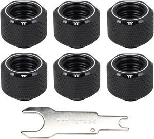 Thermaltake CL-W214-CU00BL-B Pacific C-PRO G1/4 PETG Tube 16mm OD Compression - Black (6-Pack Fittings)
