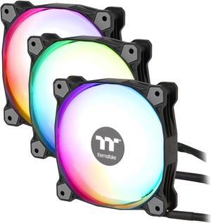 Thermaltake Pure Plus 12 RGB TT Premium Edition 120mm Software Enabled Circular 9 Controllable LEDs PWM Case/Radiator Fan - Triple Pack - CL-F063-PL12SW-A