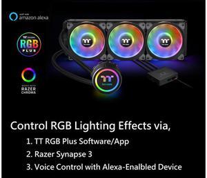 Thermaltake Floe DX 360 Triple Riing Duo 16.8 Million Colors RGB 54 LED LGA2066 AM4 Ready Intel/AMD Liquid Cooling All-in-One CPU Cooler, CL-W256-PL12SW-B LGA 1700 Compatible