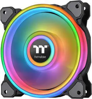 Thermaltake Riing Quad 120mm 16.8 Million RGB Color (Alexa, Razer Chroma) Software Enabled 4 Light Rings 54 Addressable LED 9 Blades Hydraulic Bearing Case/Radiator Fan, Single Pack, CL-F088-PL12SW-C
