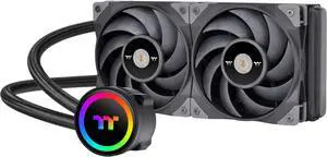 Thermaltake TOUGHLIQUID Ultra 240 LGA1700 Ready All-in-One Liquid CPU Cooler, 2.1 Inch Rotational LCD Display, 2500 RPM Radiator Fan, TT RGB Plus/Alexa/Razer Chroma Software Enabled, CL-W322-PL12GM-B