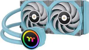 Thermaltake TOUGHLIQUID 240 ARGB Motherboard Sync - Turquoise Edition AMD/Intel LGA1700 Ready All-in-One Liquid Cooling System 240mm High Efficiency Radiator CPU Cooler CL-W319-PL12TQ-A