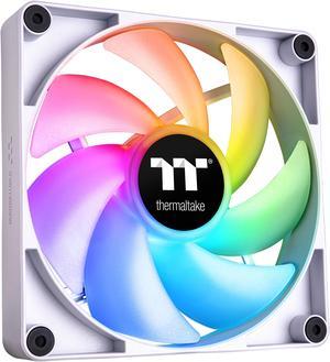 Thermaltake CT140 ARGB Sync PC Cooling Fan White (2-Fan Pack), 5V Motherboard Sync, 16.8 Million Colors 9 Addressable LEDs, 140 mm Hydraulic Bearing Case/Radiator Fan, CL-F154-PL14SW-A