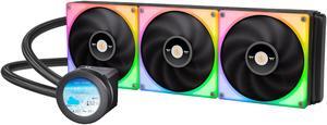 Thermaltake TOUGHLIQUID Ultra 420 RGB CPU Liquid Cooler, AMD(AM5/AM4) Intel(LGA 1700/1200), 2.1 Inch Rotational LCD Display 2000RPM Radiator Fan, TT RGB Plus 2.0. Software, CL-W370-PL14SW-A