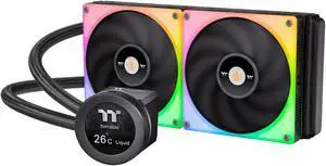 Thermaltake TOUGHLIQUID Ultra 280 RGB CPU Liquid Cooler, AMD(AM5/AM4) Intel(LGA 1700/1200), 2.1 Inch Rotational LCD Display 2000RPM Radiator Fan, TT RGB Plus 2.0. Software, CL-W371-PL14SW-A