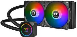 Thermaltake TH240 ARGB Sync 240mm AIO CPU Liquid Cooler, 2 x 120mm High Static Pressure ARGB Fans, Copper Water Block, 3300 RPM Pump, Motherboard Sync, Intel/AMD - Black Thermaltake TH240 ARGB Sync 240mm AIO CPU Liquid Cooler, 2 x 120mm High Static Pressure ARGB Fans, Copper Water Block, 3300 RPM Pump, Motherboard Sync, Intel/AMD - Black