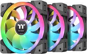 Thermaltake SWAFAN EX 12 RGB PC Cooling Fan, 3 Pack, 500 ~ 2000 RPM, Magnetic Connection, Reversable Blades, controller included, CL-F143-PL12SW-A