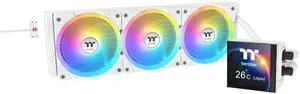 Thermaltake MAGFloe 360 Ultra CPU Liquid Cooler/ Intel&AMD Compatible/ 3x120mm 500~2000rpm SWAFAN EX/ 360mm Radiator/ MAGForce 2.0/ 3.95" Square LCD/ Swappable Fan Blades/ Snow/ CL-W433-PL12SW-A