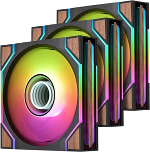 Thermaltake SWAFAN 120 EX INFINITY Wood Edition ARGB Sync Case Fans, 3-Pack, 120mm, 500-2000 RPM, Black Thermaltake SWAFAN 120 EX INFINITY Wood Edition ARGB Sync Case Fans, 3-Pack, 120mm, 500-2000 RPM, Black