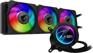 AORUS RGB Liquid Cooler 360, 360mm Radiator, Triple 120mm Windforce PWM Fans, Customizable Full Color LCD Display, Advanced RGB Lighting and Control, Intel 115X/2066, AMD AM4, TR4 AORUS RGB Liquid Cooler 360, 360mm Radiator, Triple 120mm Windforce PWM Fans, Customizable Full Color LCD Display, Advanced RGB Lighting and Control, Intel 115X/2066, AMD AM4, TR4