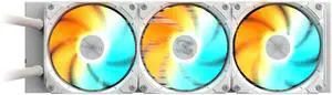 GIGABYTE GAMING 360 ICE liquid CPU Cooler, 360mm Radiator with 3x 120mm low noise ARGB Fans, compatible with Intel LGA 1851, 1700, 115X, 1200, and AMD AM5, AM4 (GP-GIGABYTE GME 360I)