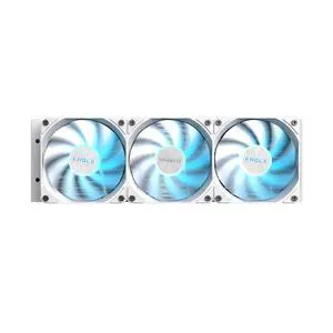 GIGABYTE EAGLE 360 ICE - AIO Liquid CPU Cooler - 360mm Radiator, 3x 120mm High-Volume PWM Fans, Compatible with Intel LGA 1851/1700/115X/1200, AMD AM5/AM4 - White (GP-GIGABYTE EAGLE 360I) GIGABYTE EAGLE 360 ICE - AIO Liquid CPU Cooler - 360mm Radiator, 3x 120mm High-Volume PWM Fans, Compatible with Intel LGA 1851/1700/115X/1200, AMD AM5/AM4 - White (GP-GIGABYTE EAGLE 360I)
