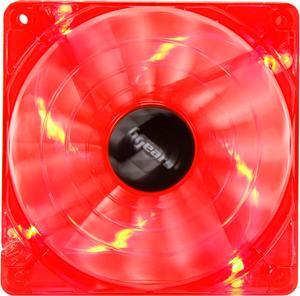 Bgears b-PWM 120 Translucent Red with Red LEDs, 15 Blades 2 Ball Bearing PWM fan with 500 to 2000 RPM, 110 CFM, 37.3dBA