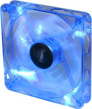 Bgears b-PWM 140 Translucent Blue with Blue LEDs, 15 Blades 2 Ball Bearing PWM fan with 500 to 1800 RPM, 110 CFM, 35.8dBA