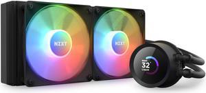 NZXT Kraken RGB 240mm - RL-KR240-B1 - AIO RGB CPU Liquid Cooler - LCD Display - 2 x F120RGB Core Fans Radiator Fans Black LGA 1700 / AM5 Compatible